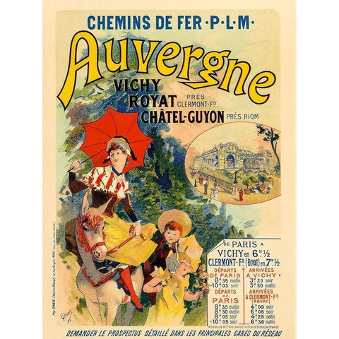 Auvergne White Modern Wood Framed Art Print by Cheret, Jules