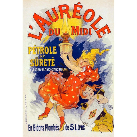 LAureole du Midi White Modern Wood Framed Art Print by Cheret, Jules