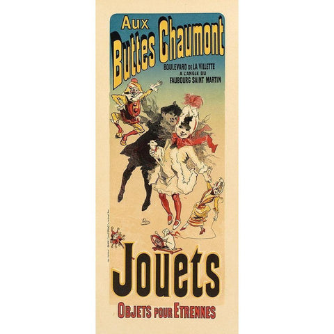 Aux Buttes Chaumont Plate 141 White Modern Wood Framed Art Print by Cheret, Jules