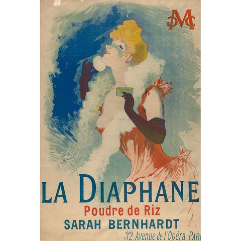 La Diaphane. Poudre de Riz 1890 Black Modern Wood Framed Art Print by Cheret, Jules