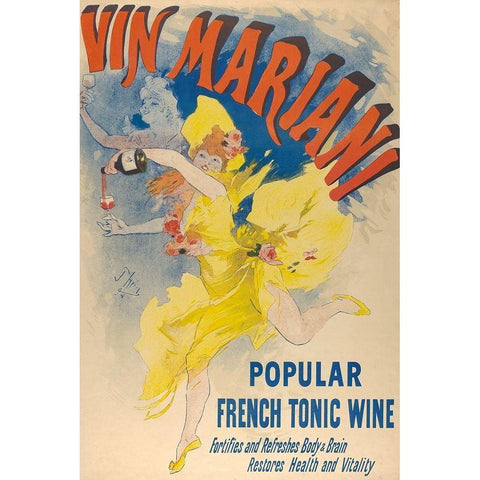 Vin Mariani-1894 White Modern Wood Framed Art Print by Cheret, Jules