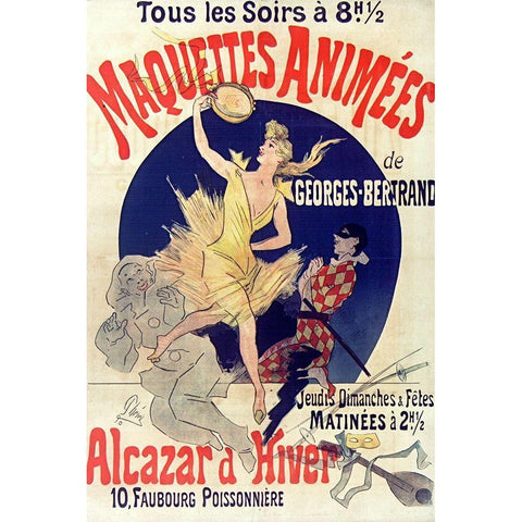 Alcazar dhiver 1890 Black Modern Wood Framed Art Print by Cheret, Jules