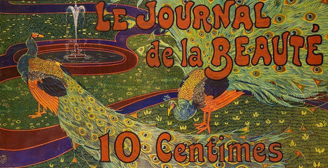 Le Journal de la Beaute White Modern Wood Framed Art Print with Double Matting by Cheret, Jules