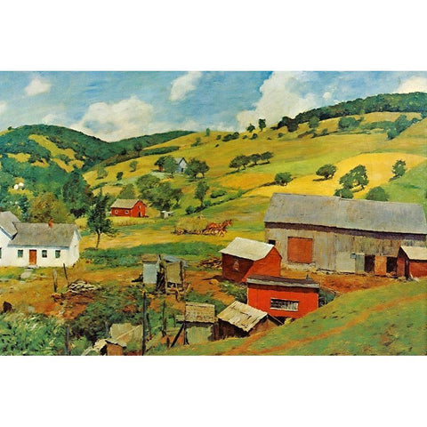 Shreyvogel Farm White Modern Wood Framed Art Print by Shreyvogel, Charles