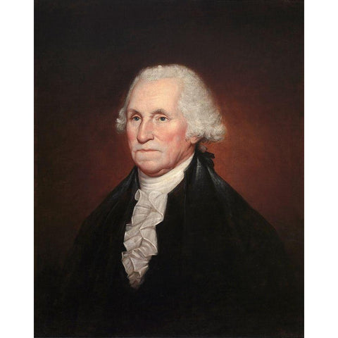 George Washington White Modern Wood Framed Art Print by Peale, Rembrandt