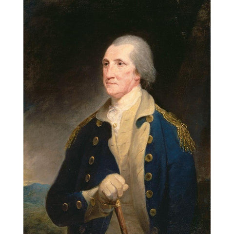 Portrait of George Washington (1785) Black Modern Wood Framed Art Print with Double Matting by Pine, Robert Edge