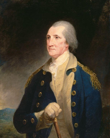 Portrait of George Washington (1785) White Modern Wood Framed Art Print with Double Matting by Pine, Robert Edge