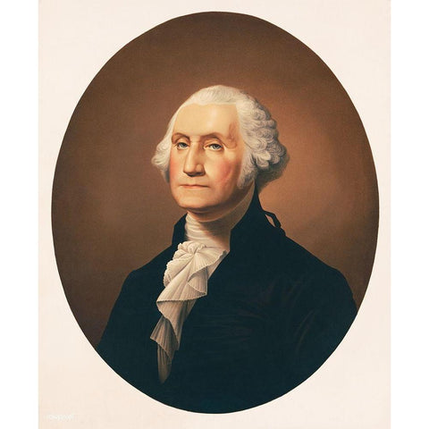 George Washington Gold Ornate Wood Framed Art Print with Double Matting by Queen, James Fuller