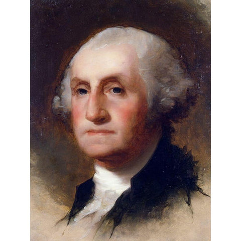 Portrait of George Washington White Modern Wood Framed Art Print by National Archives