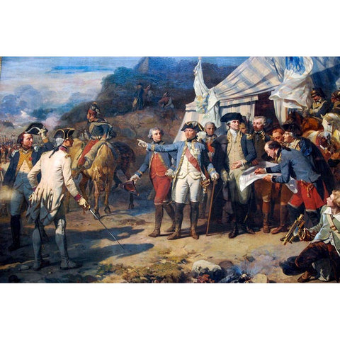 Siege of Yorktown White Modern Wood Framed Art Print by Couder, Auguste