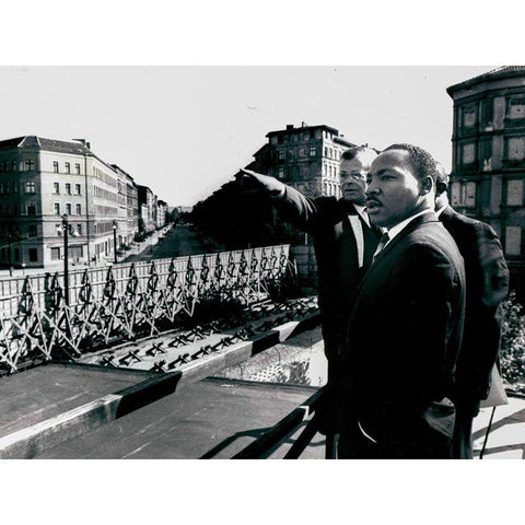 Dr. Martin Luther King in Berlin-Germany 1964 White Modern Wood Framed Art Print by U.S. Archives