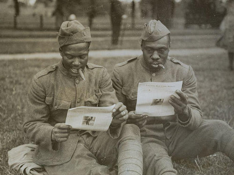 WWI A sunny afternoon in Hyde Park-London-with London Bulletin of the American Red Cross for company White Modern Wood Framed Art Print with Double Matting by U.S. Archives