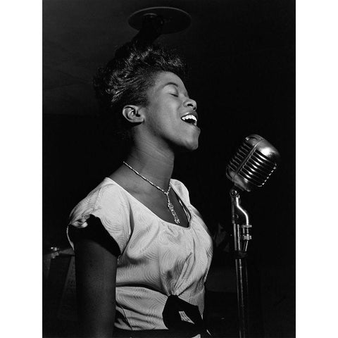 Sarah Vaughan Black Modern Wood Framed Art Print with Double Matting by Gottlieb, William