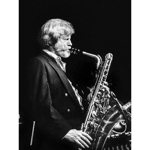 Gerry Mulligan White Modern Wood Framed Art Print by Gottlieb, William