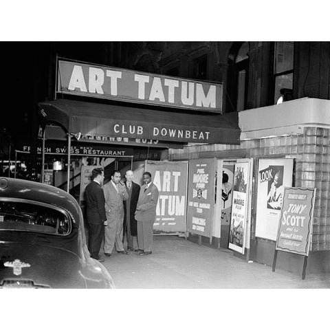 Art Tatum and Phil Moore-Downbeat-New York-N.Y. Black Modern Wood Framed Art Print with Double Matting by Gottlieb, William