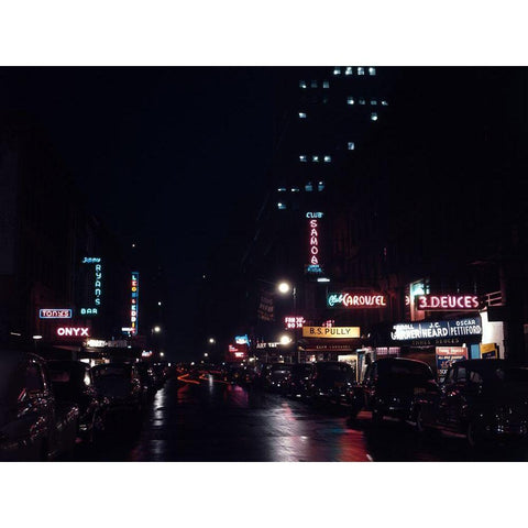 52nd Street-New York 1948 Black Modern Wood Framed Art Print by Gottlieb, William