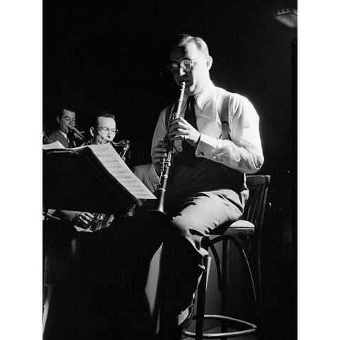 Portrait of Benny Goodman-New York 1947 White Modern Wood Framed Art Print by Gottlieb, William