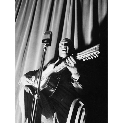 Leadbelly-National Press Club-Washington-D.C. Black Modern Wood Framed Art Print by Gottlieb, William