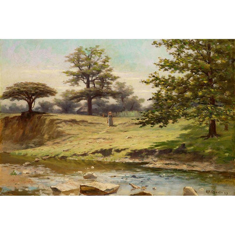 Indiana Landscape White Modern Wood Framed Art Print by Gruelle, Richard Buckner