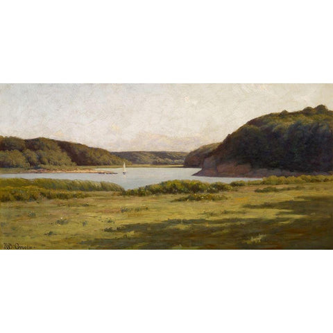 Inlet-Gloucester Harbor White Modern Wood Framed Art Print by Gruelle, Richard Buckner