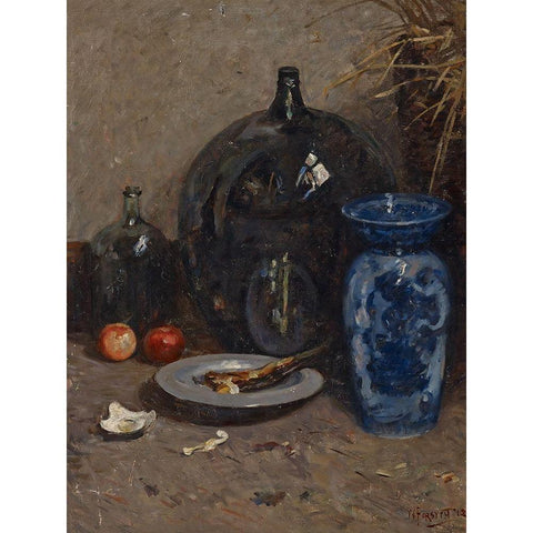 Still Life Black Modern Wood Framed Art Print with Double Matting by Forsyth, William J.