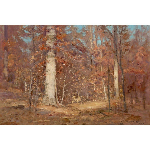 Landscape Black Modern Wood Framed Art Print with Double Matting by Steele, Theodore Clement