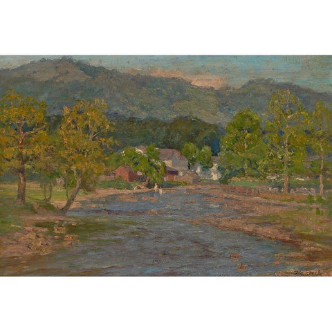 Landscape White Modern Wood Framed Art Print by Steele, Theodore Clement