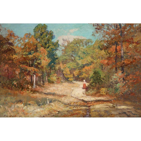 On the Road to Belmont Gold Ornate Wood Framed Art Print with Double Matting by Steele, Theodore Clement