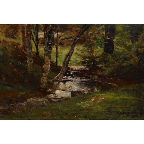 Landscape (Lauras Nook) White Modern Wood Framed Art Print by Steele, Theodore Clement