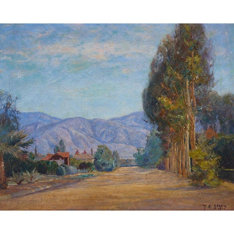 Hills Near Redlands-California Black Modern Wood Framed Art Print with Double Matting by Steele, Theodore Clement