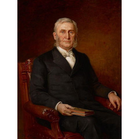 Portrait of Reverend Nathaniel A. Hyde White Modern Wood Framed Art Print by Steele, Theodore Clement