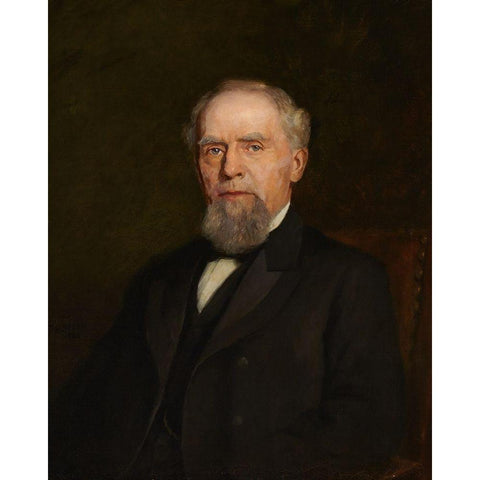 Portrait of William J. Holliday White Modern Wood Framed Art Print by Steele, Theodore Clement