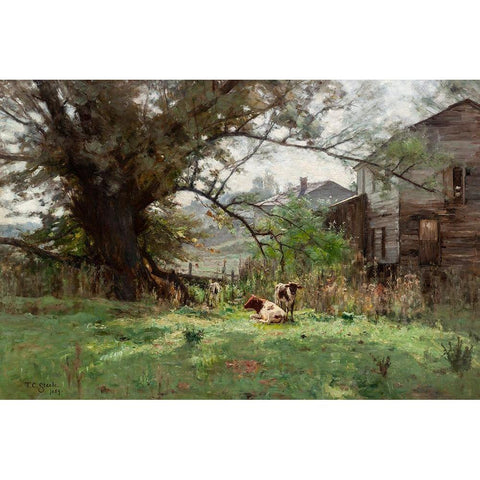 Morning-Old Schofields Mill White Modern Wood Framed Art Print by Steele, Theodore Clement