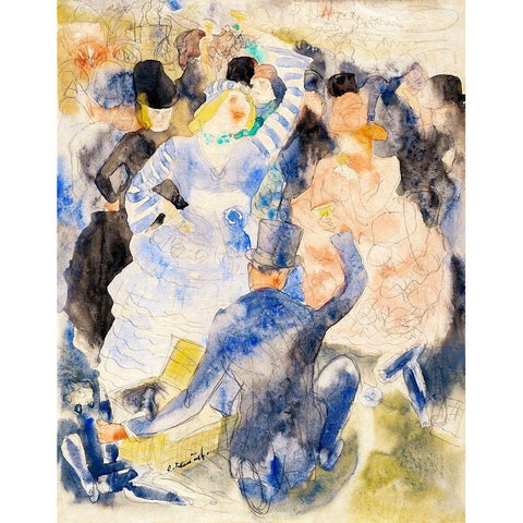 Nana at the Races White Modern Wood Framed Art Print by Demuth, Charles