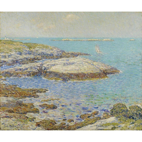 Isles of Shoals Black Modern Wood Framed Art Print with Double Matting by Hassam, Childe