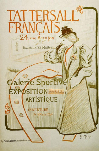 Tattersall-FrenchÂ Vintage Poster White Modern Wood Framed Art Print with Double Matting by Abel-Truchet, Louis