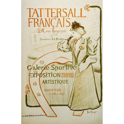 Tattersall-FrenchÂ Vintage Poster Gold Ornate Wood Framed Art Print with Double Matting by Abel-Truchet, Louis