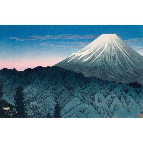 Mount Fuji From Hakone Black Modern Wood Framed Art Print with Double Matting by Takahashi, Hiroaki