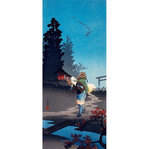 Dusk Black Modern Wood Framed Art Print with Double Matting by Takahashi, Hiroaki