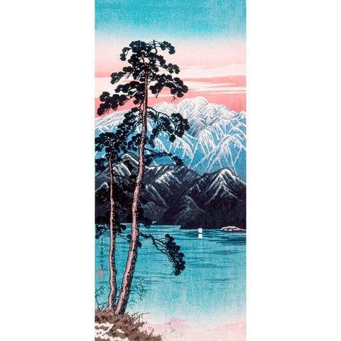 Lingering Snow on Mt Shirane-Nikko Black Modern Wood Framed Art Print with Double Matting by Takahashi, Hiroaki