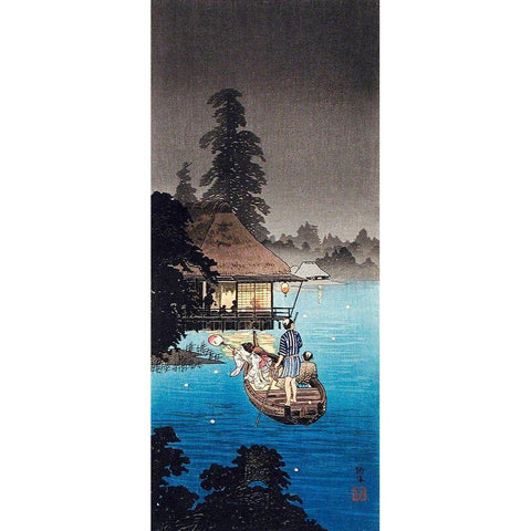 Enjoying Evening Cool White Modern Wood Framed Art Print by Takahashi, Hiroaki