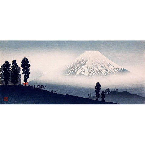 Mount Fuji White Modern Wood Framed Art Print by Takahashi, Hiroaki