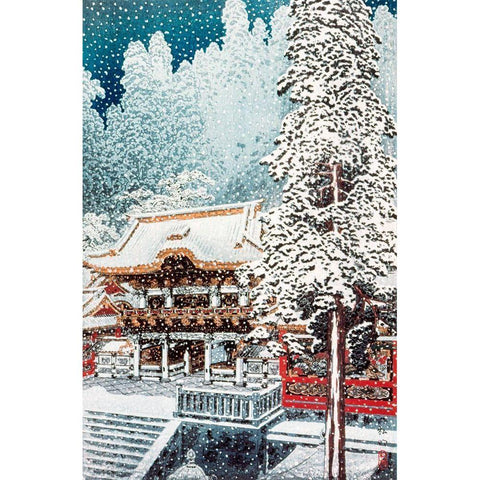 The Yomei Gate at Nikko White Modern Wood Framed Art Print by Takahashi, Hiroaki