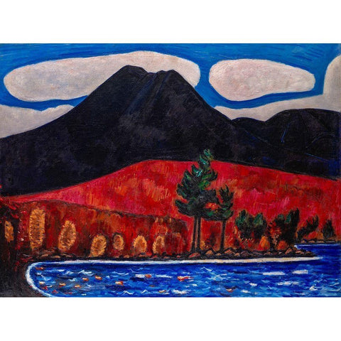 Mt Katahdin-Maine-Autumn Black Modern Wood Framed Art Print with Double Matting by Hartley, Marsden