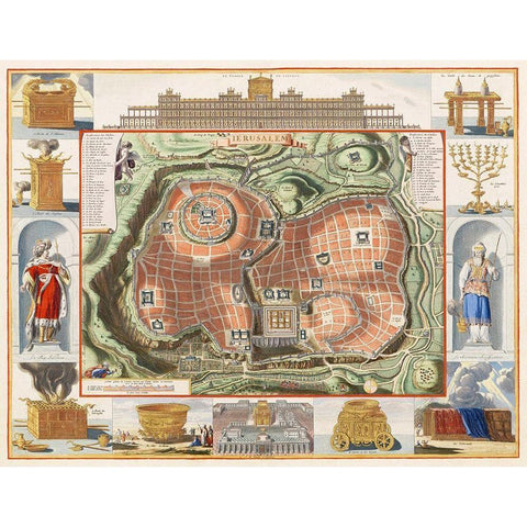 View of Jerusalems Temple Mount from the East White Modern Wood Framed Art Print by The Rijksmuseum