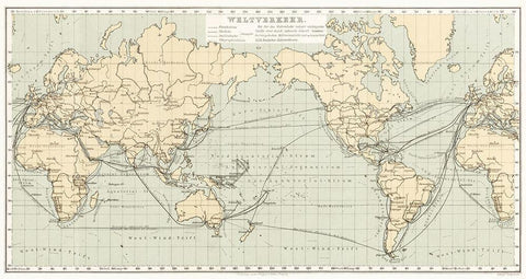 Geographical Statistical World Lexicon 1888 White Modern Wood Framed Art Print with Double Matting by Metzger, Emil