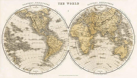 A Cyclopedia of Geography 1859 White Modern Wood Framed Art Print with Double Matting by Bryce, James