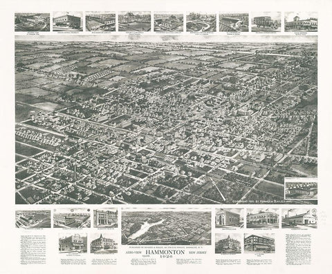 Hammonton-New Jersey 1926 White Modern Wood Framed Art Print with Double Matting by Vintage Places