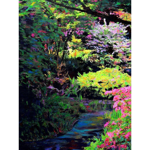 Cascade Gold Ornate Wood Framed Art Print with Double Matting by Ghanooni, Sarah