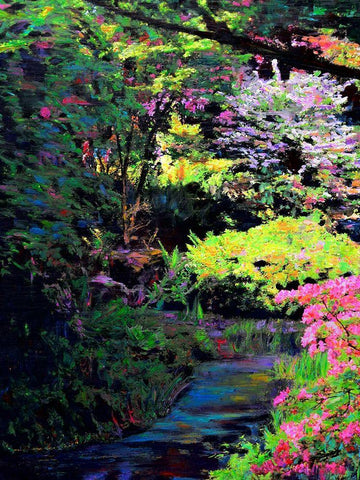 Cascade Black Ornate Wood Framed Art Print with Double Matting by Ghanooni, Sarah